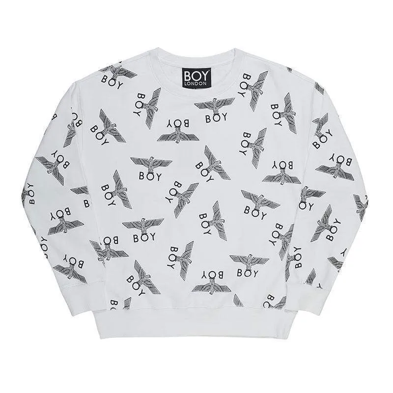 BOY REPEAT SWEATSHIRT - WHITE/BLACK