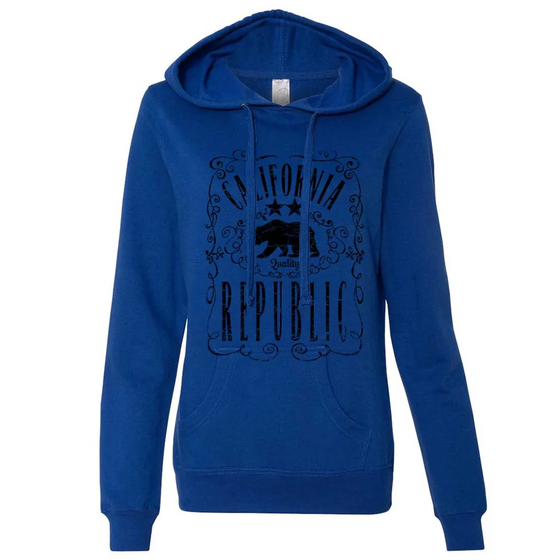 California Republic JD Whiskey Black Print Ladies Lt./Wt. Hoodie