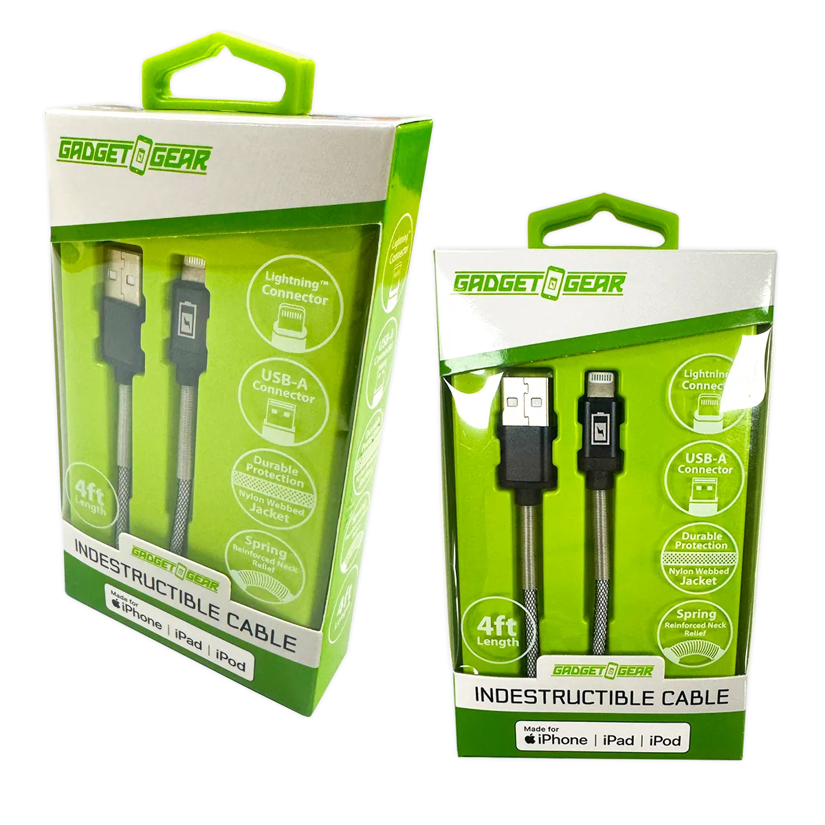 Charging Cable Indestructible USB to Lightning 4FT 2.4 Amp - 3 Pieces Per Pack 24600