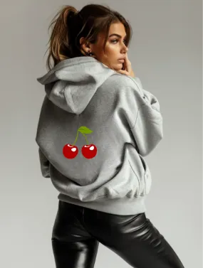 CHERRY POP HOODIE - GREY