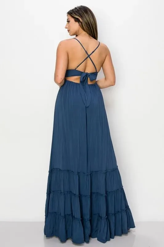 Chrochet Maxi Dress Navy