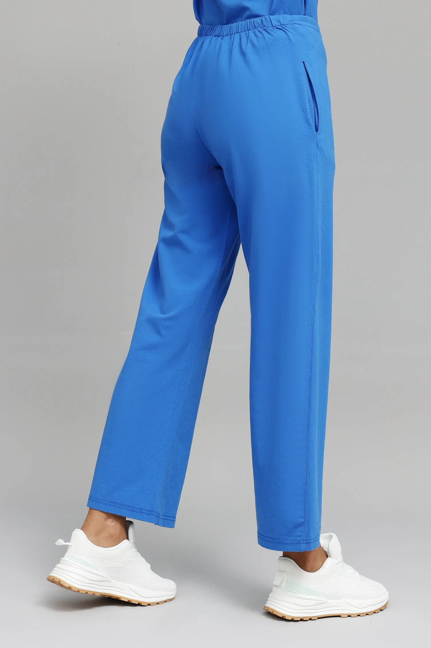 COMFY WIDE-LEG LOUNGE PANTS-ROYAL-BLUE