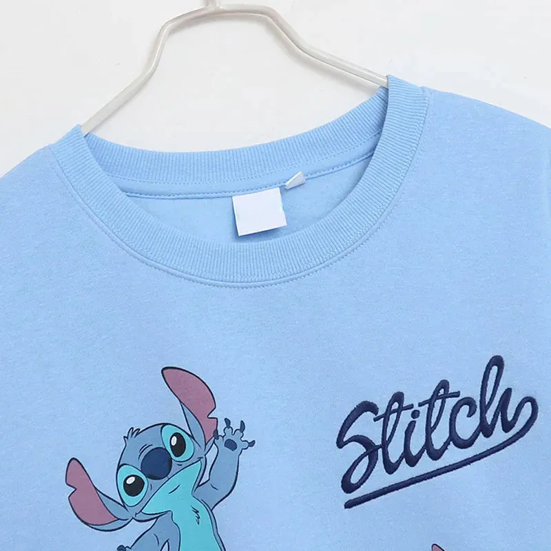 Cozy and Cute: Disney Stitch Embroidered Sweatshirt for Women