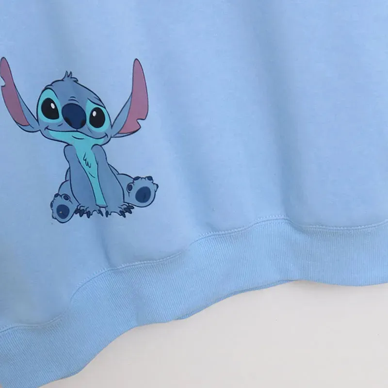 Cozy and Cute: Disney Stitch Embroidered Sweatshirt for Women