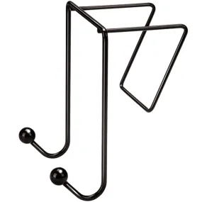 Double-Garment Wire Partition Coat Hooks, Black