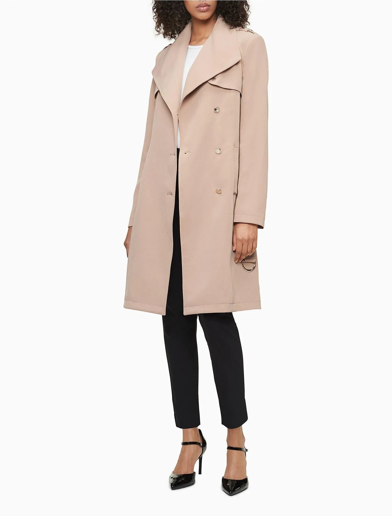 Double Weave Belted Trench Coat