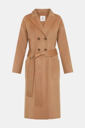 Dylan Coat in Camel Cashmere Blend