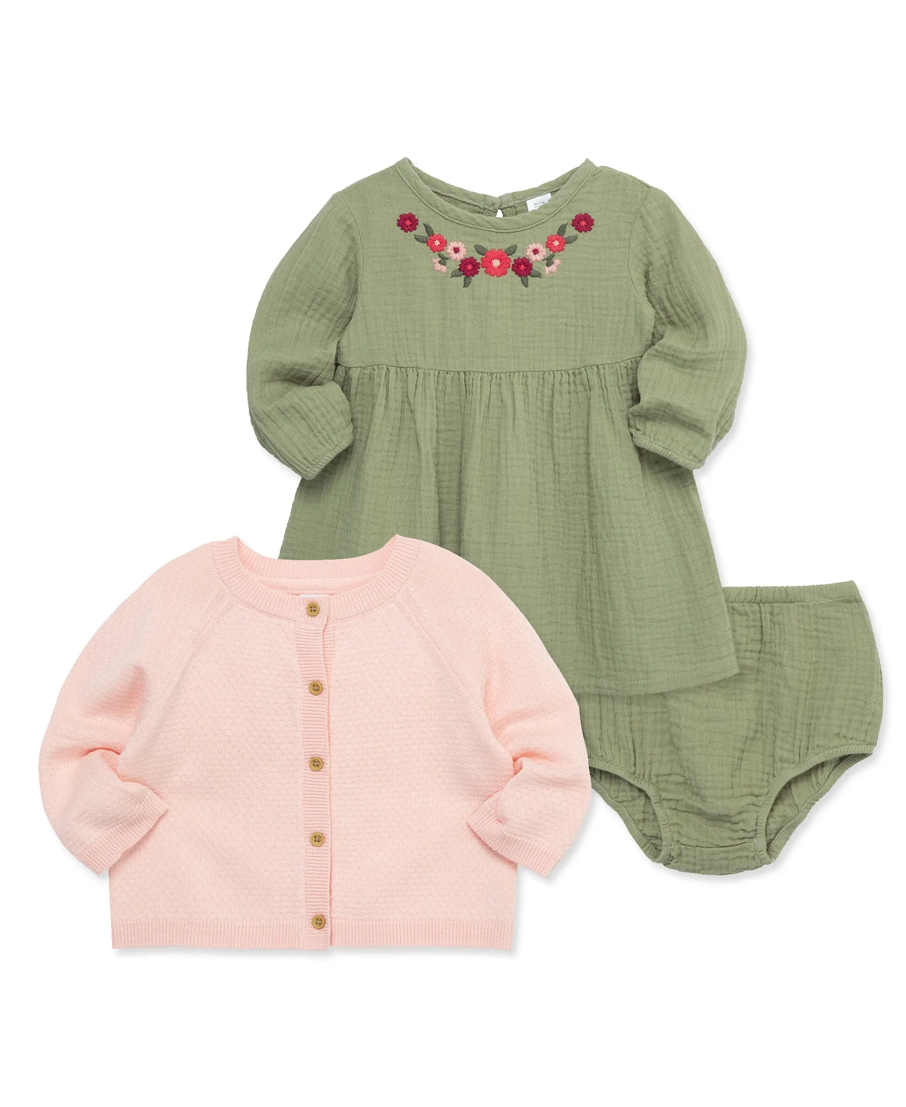 Embroidered Dress Set (2T-4T)