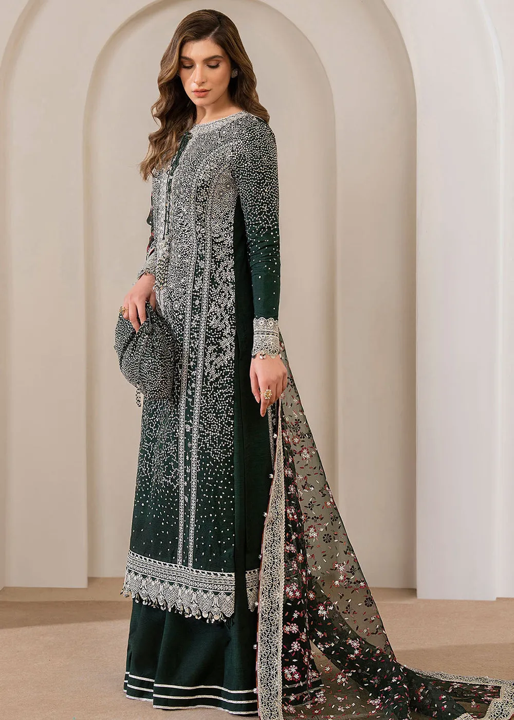 Embroidered Raw Silk Wedding Formals '24 by Jazmin | UR-7014