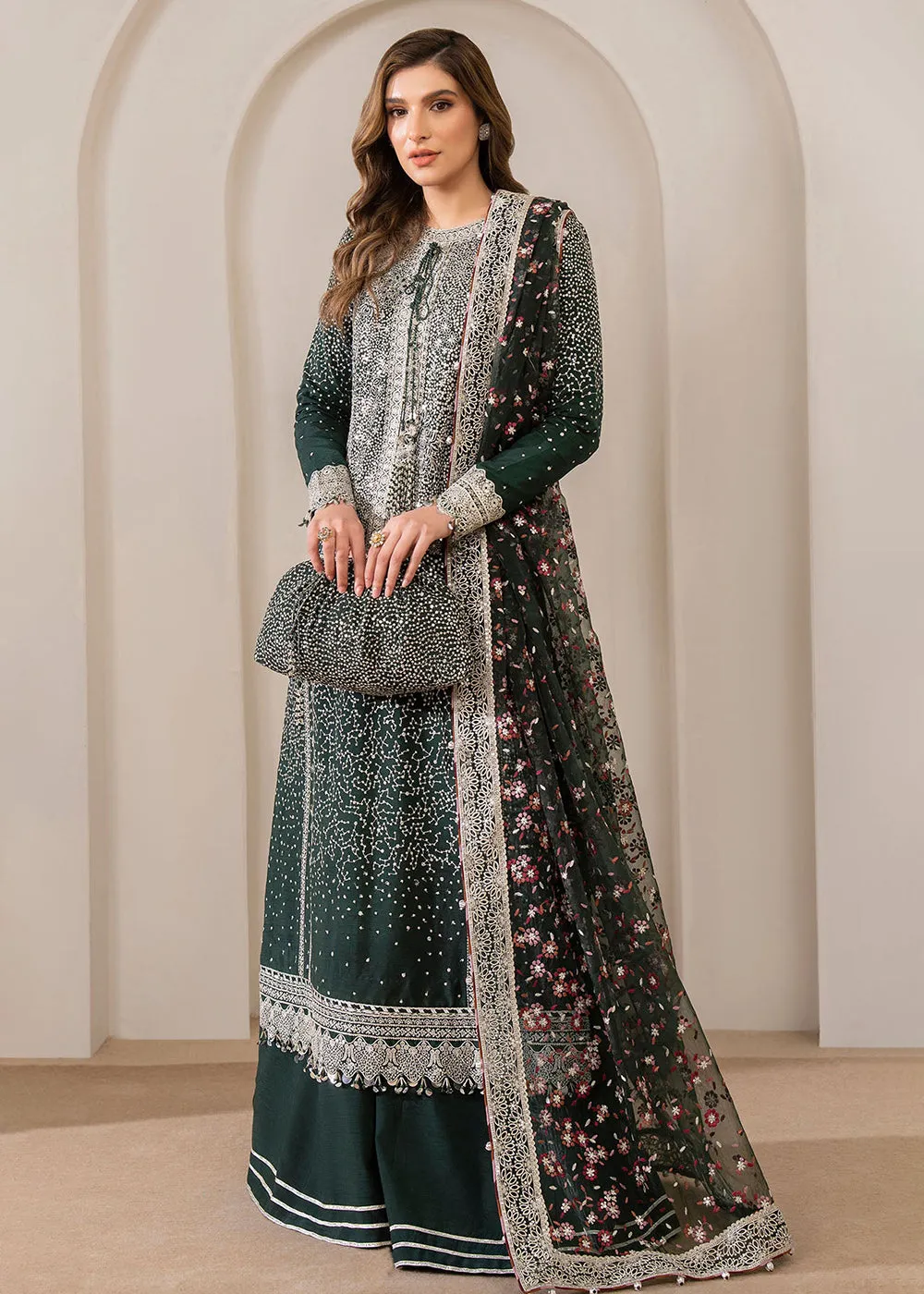 Embroidered Raw Silk Wedding Formals '24 by Jazmin | UR-7014