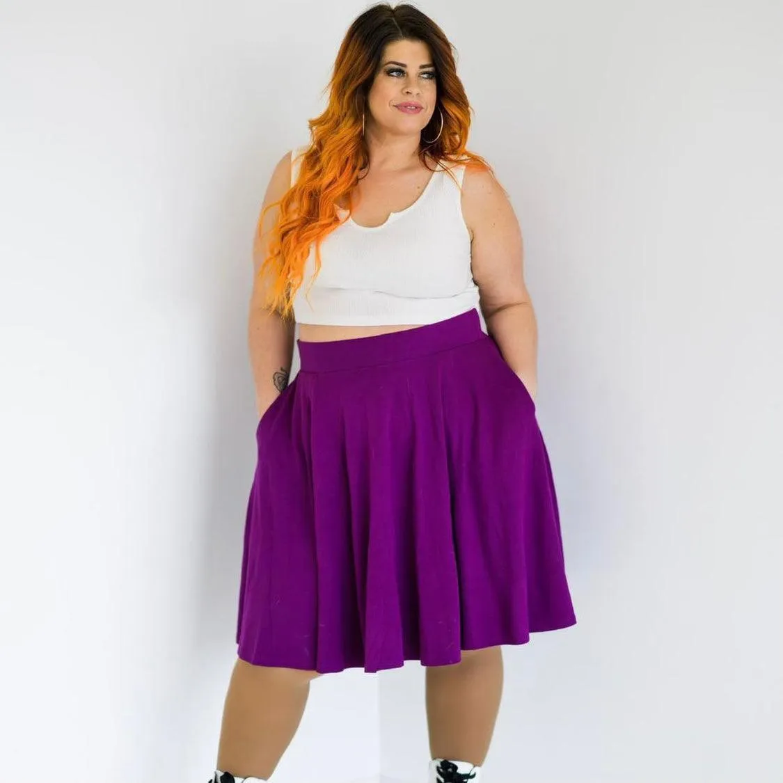 Flare Skirt - Figgy Pudding