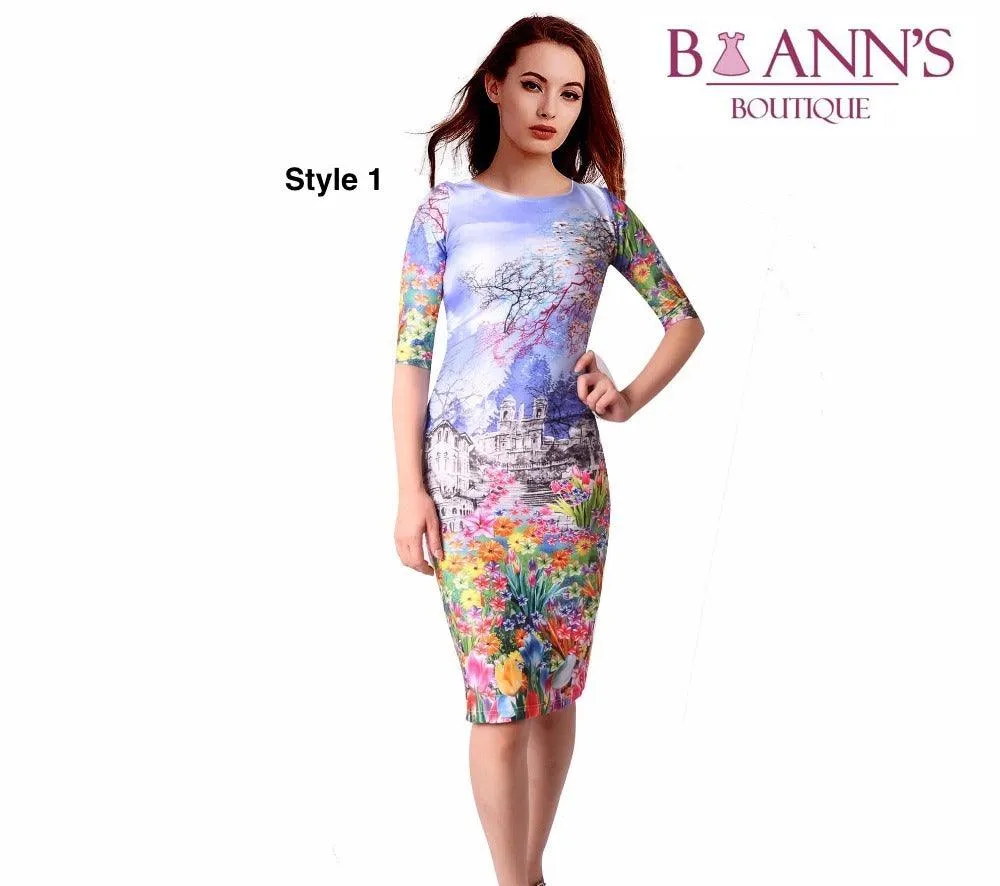 FLORAL SHEATH DRESS