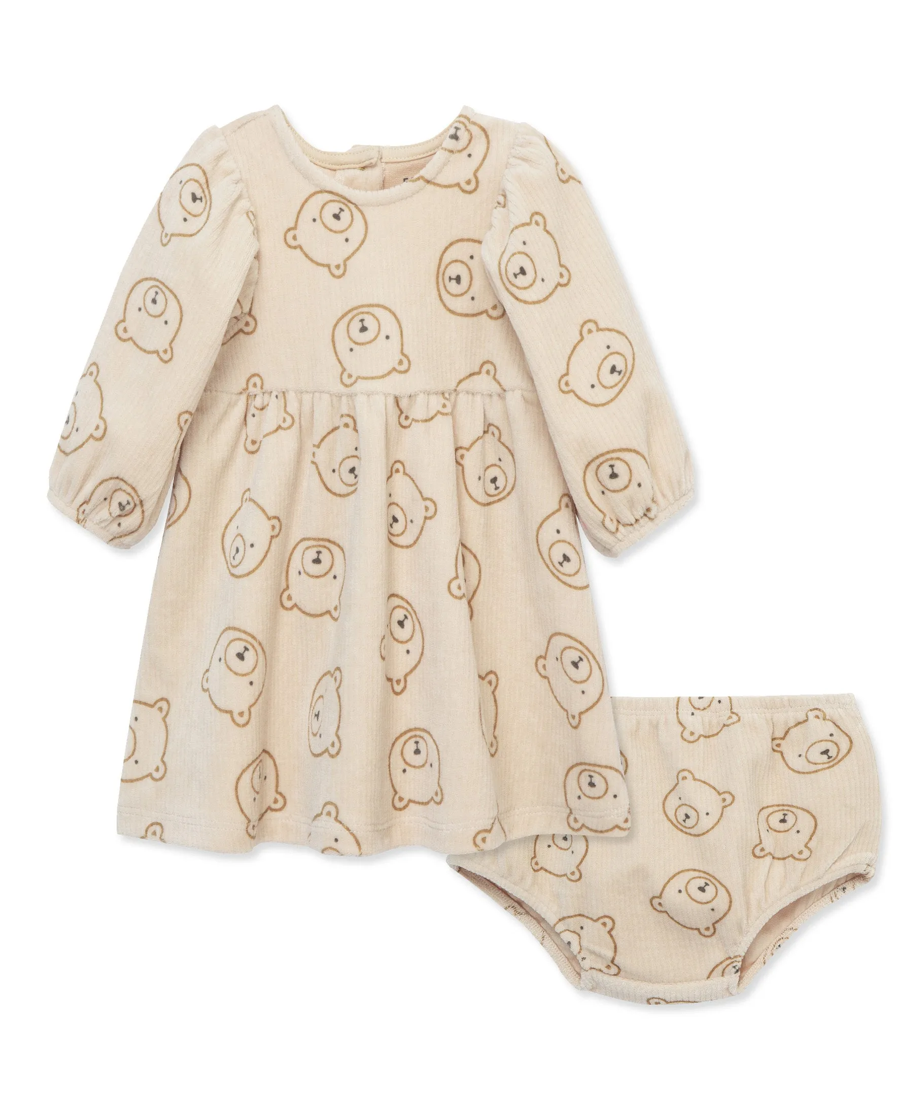 Focus Kids Bear Velour Dress Set (3M-12M)