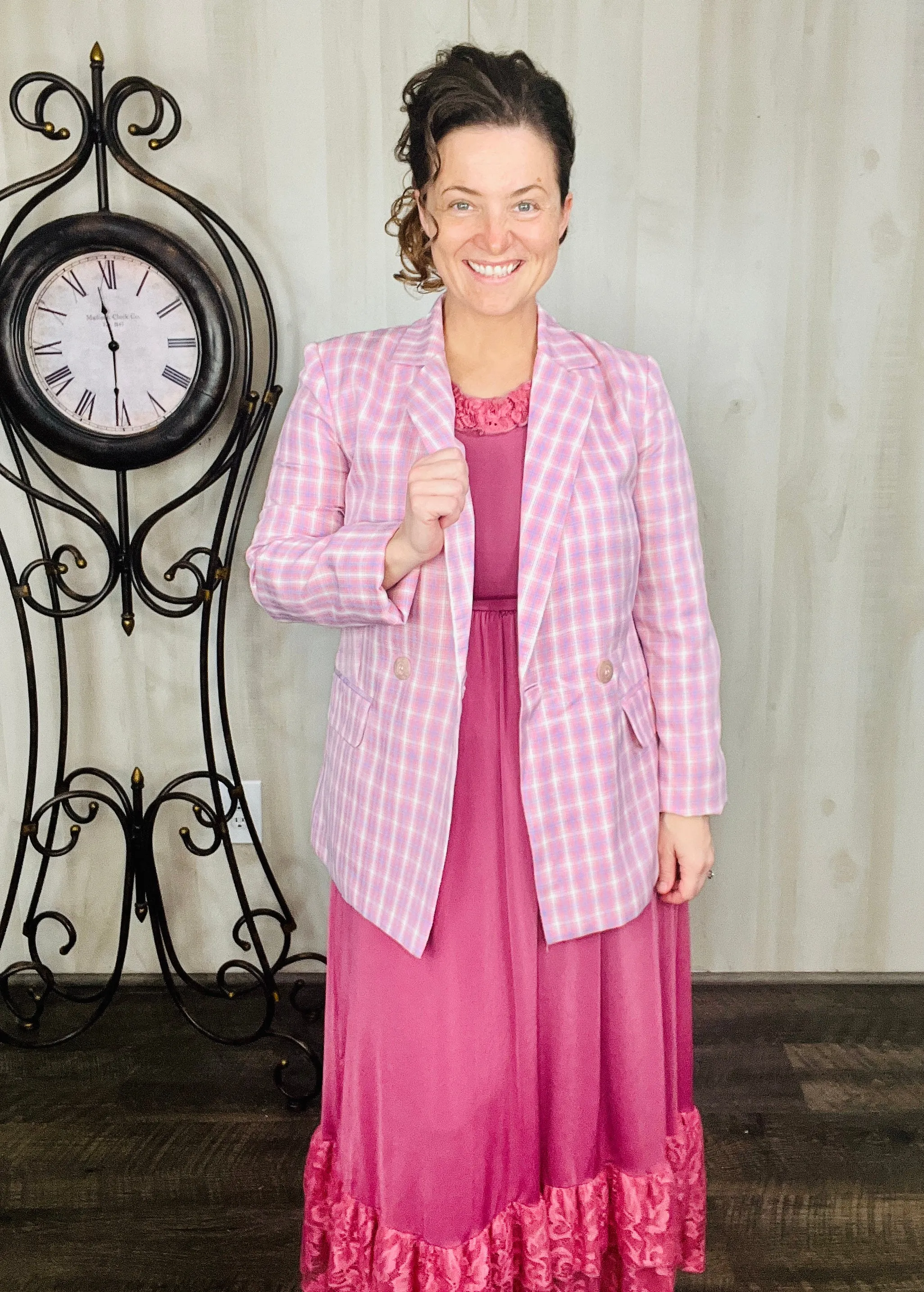 Gingham Pink Blazer