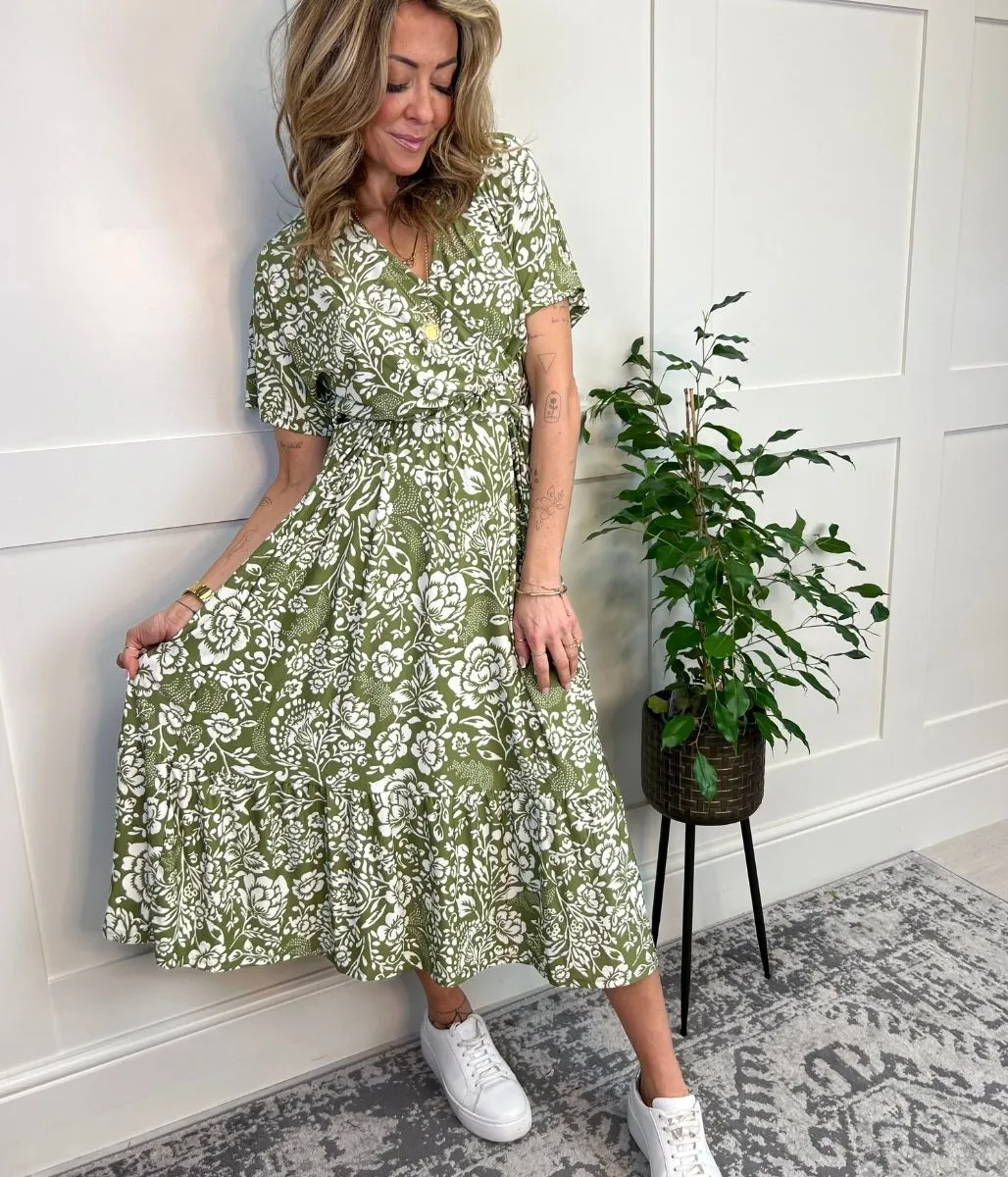 Green Sophia Midi Dress