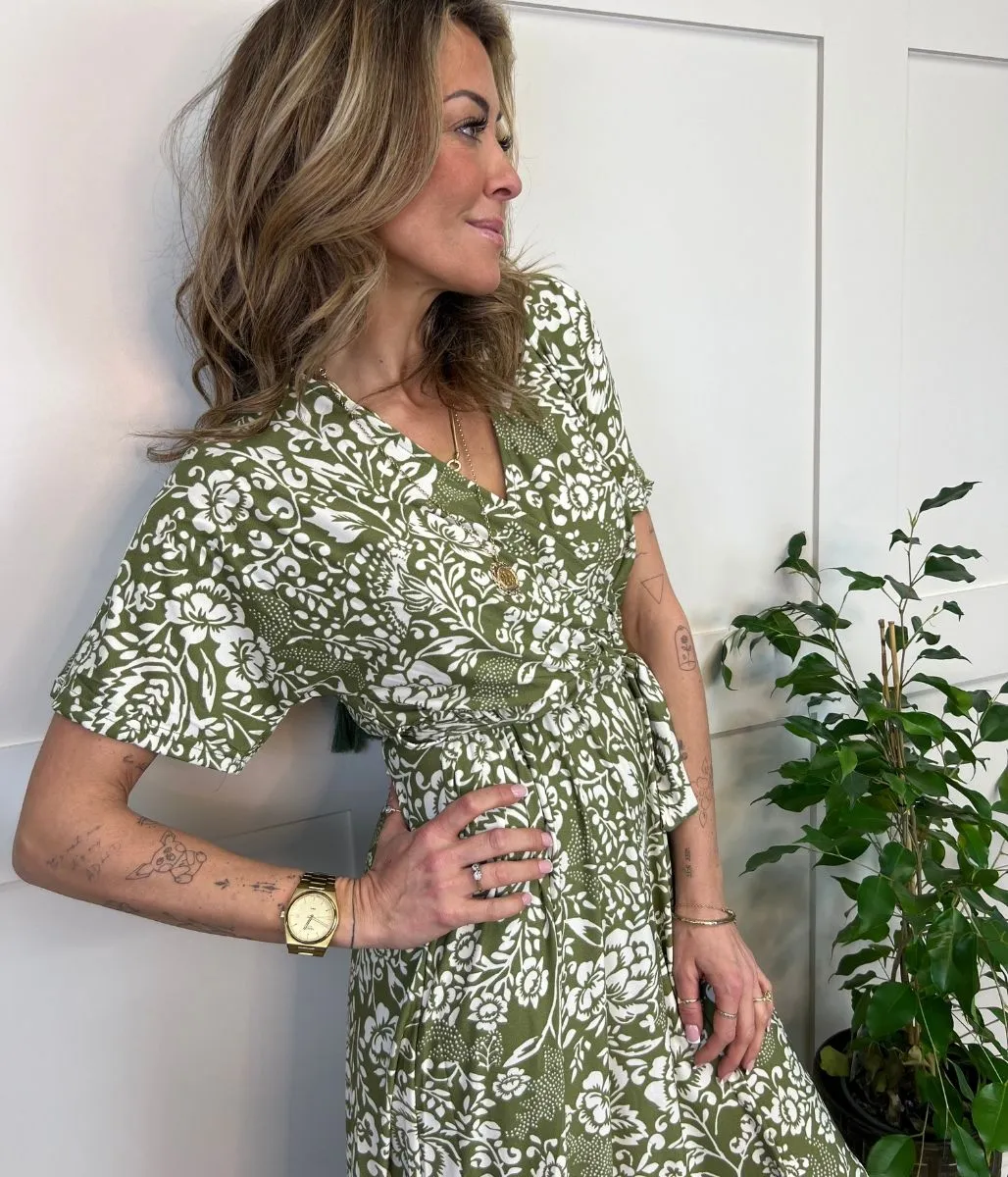 Green Sophia Midi Dress