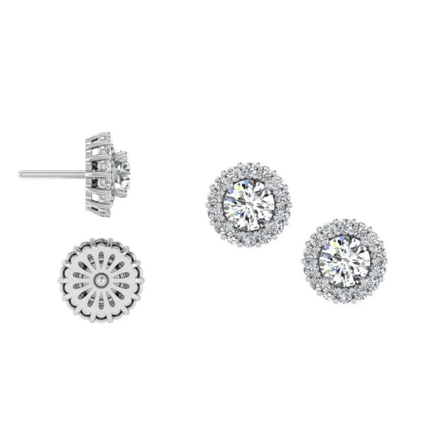 Halo Diamond Earrings Jackets