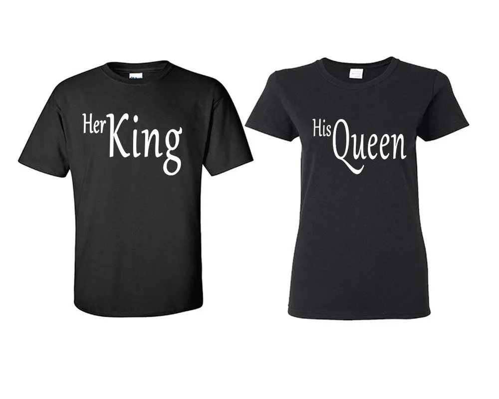 Her King His Queen Couple Matching T Shirts Man and Woman Style Shirts