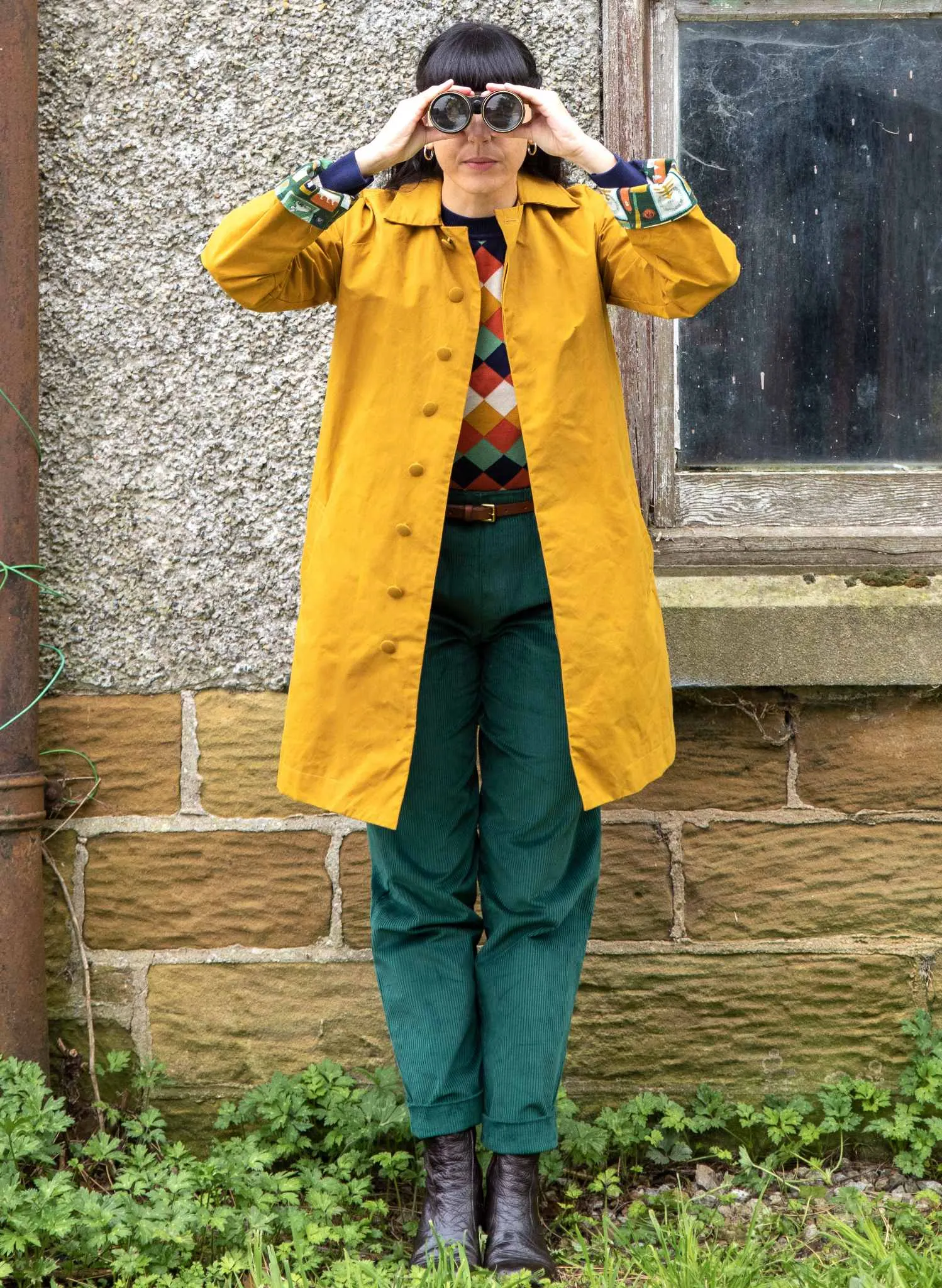 Heritage - Mustard Trench Coat Badges Lining