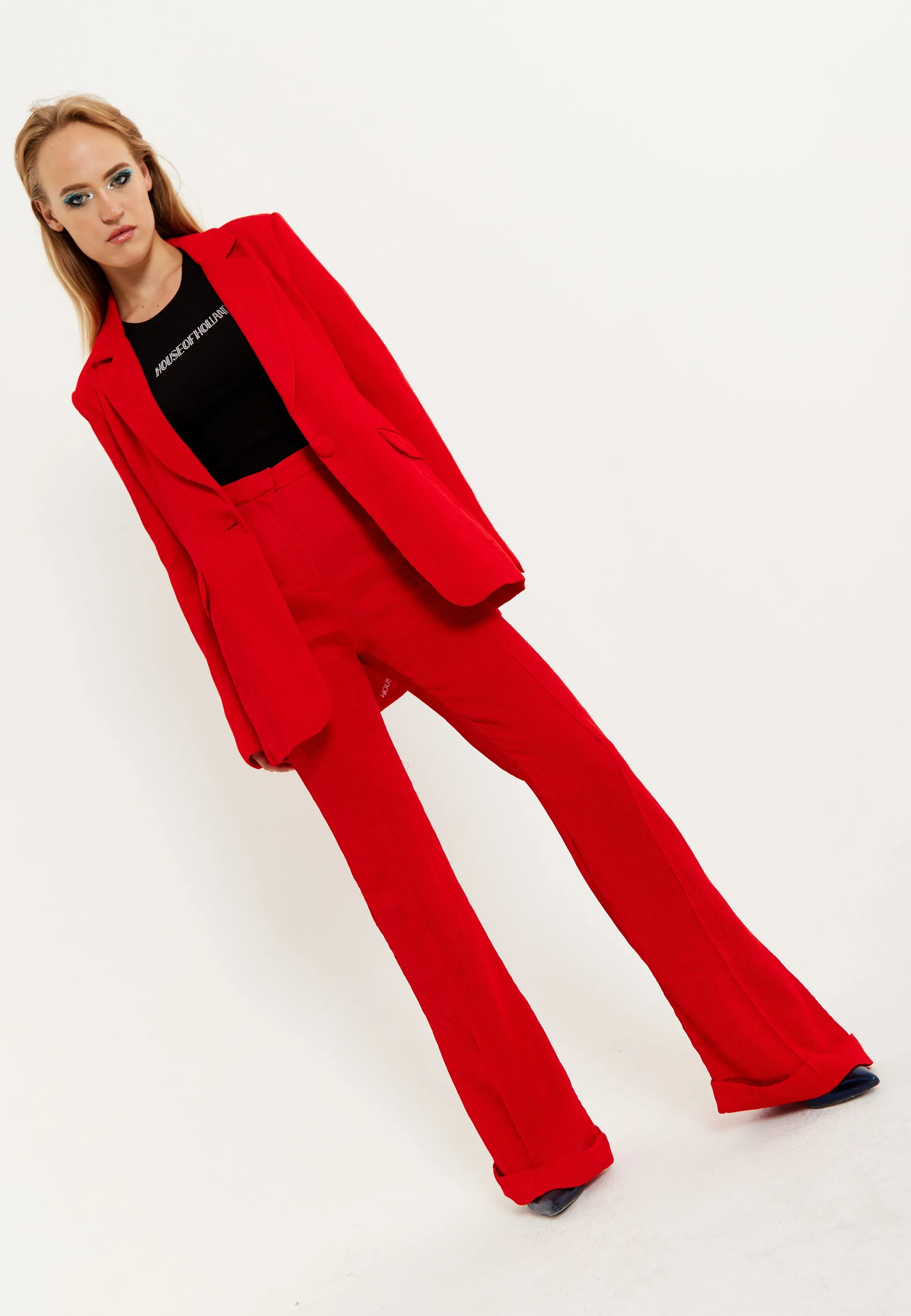 House of Holland Red Block Colour Pleat Blazer