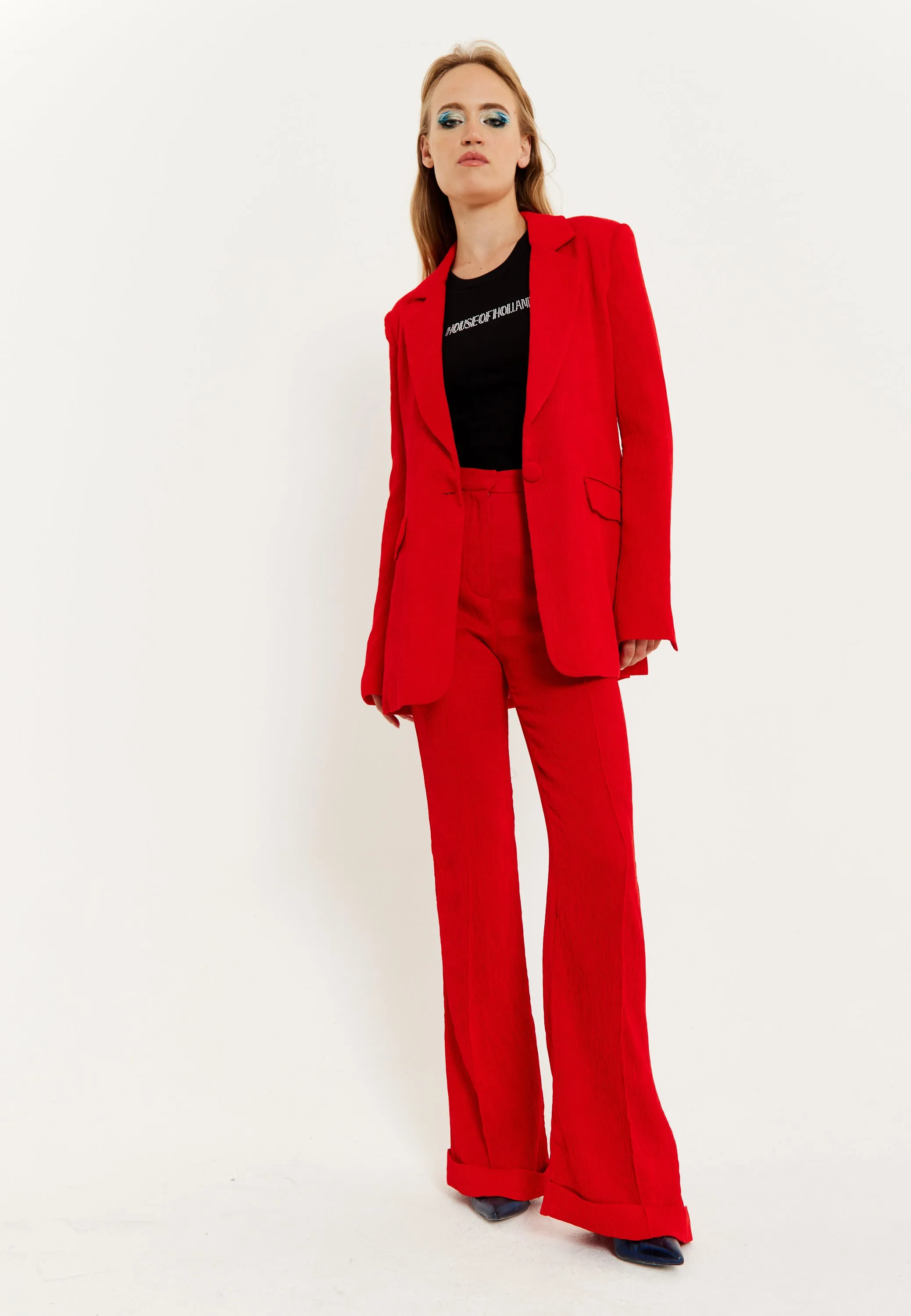 House of Holland Red Block Colour Pleat Blazer