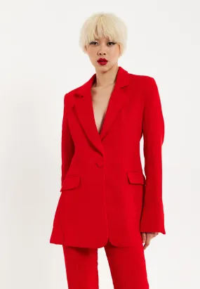 House of Holland Red Block Colour Pleat Blazer