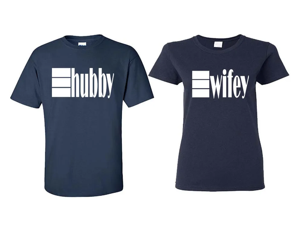 Hubby Wifey Couple Matching T Shirts