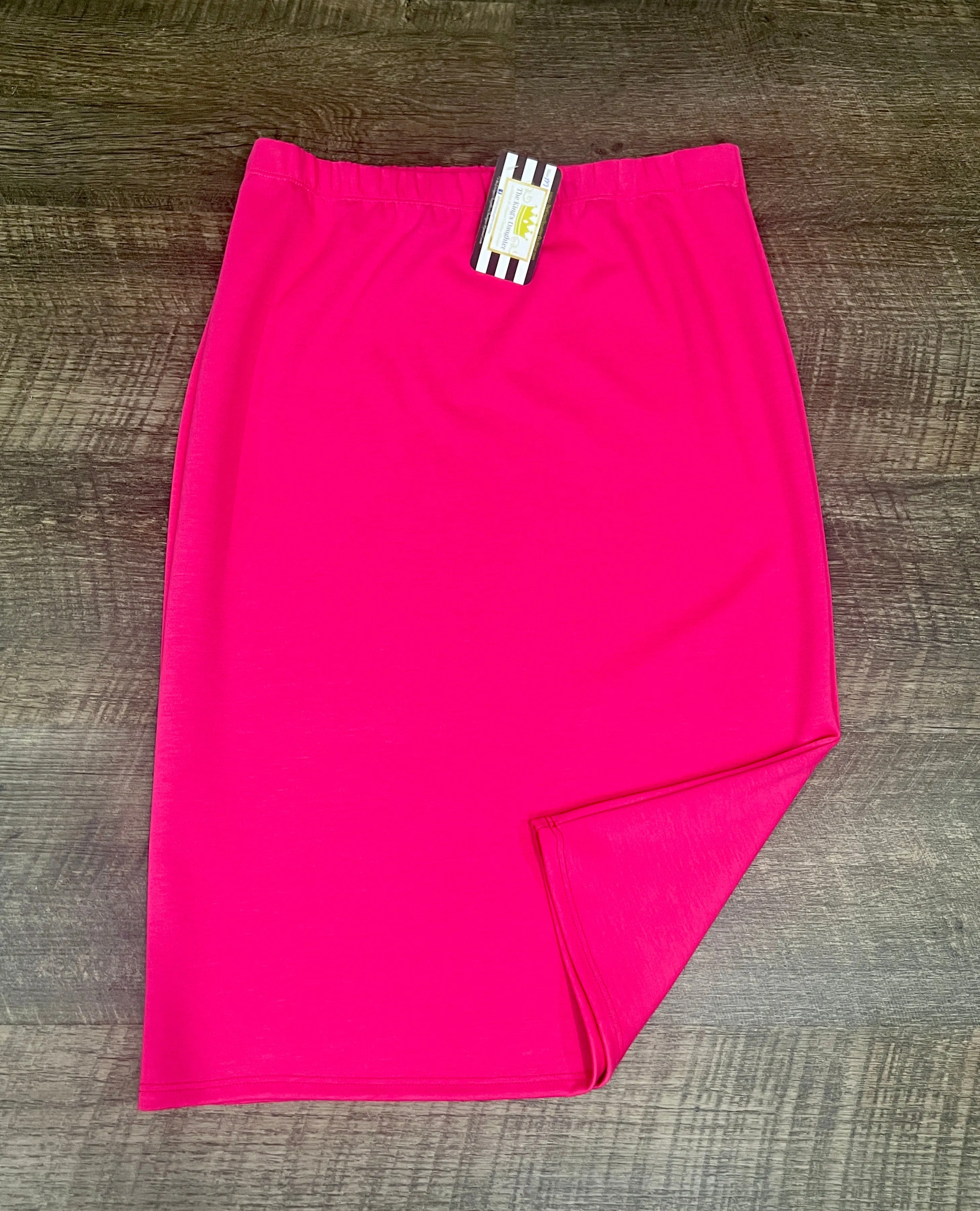 Jacqueline Hot Pink Pencil Skirt-Regular & Plus