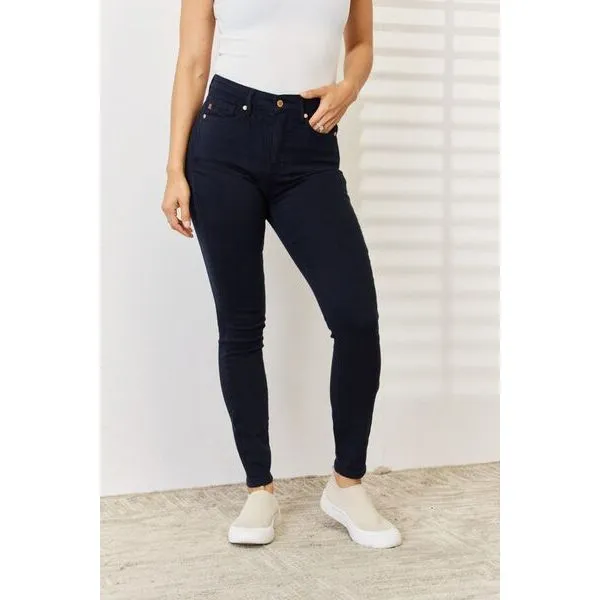 Judy Blue Full Size Garment Dyed Tummy Control Skinny Jeans