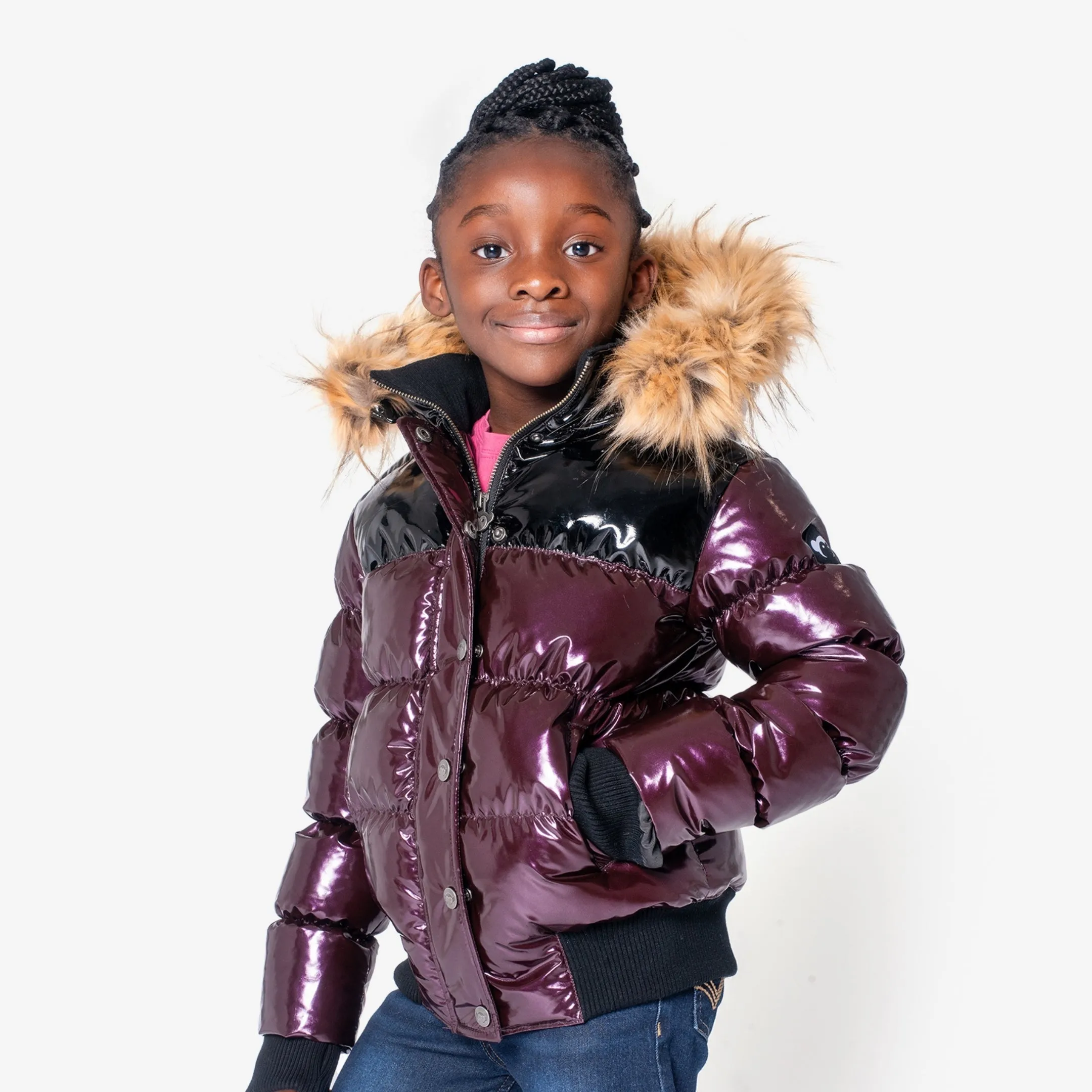 Kyla Puffer Coat | Burgundy/Black