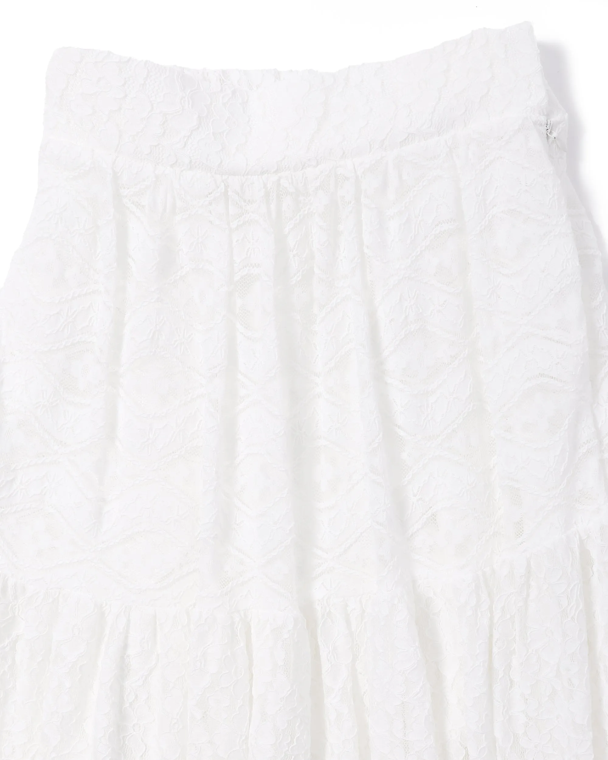 Lace tiered skirts (White)