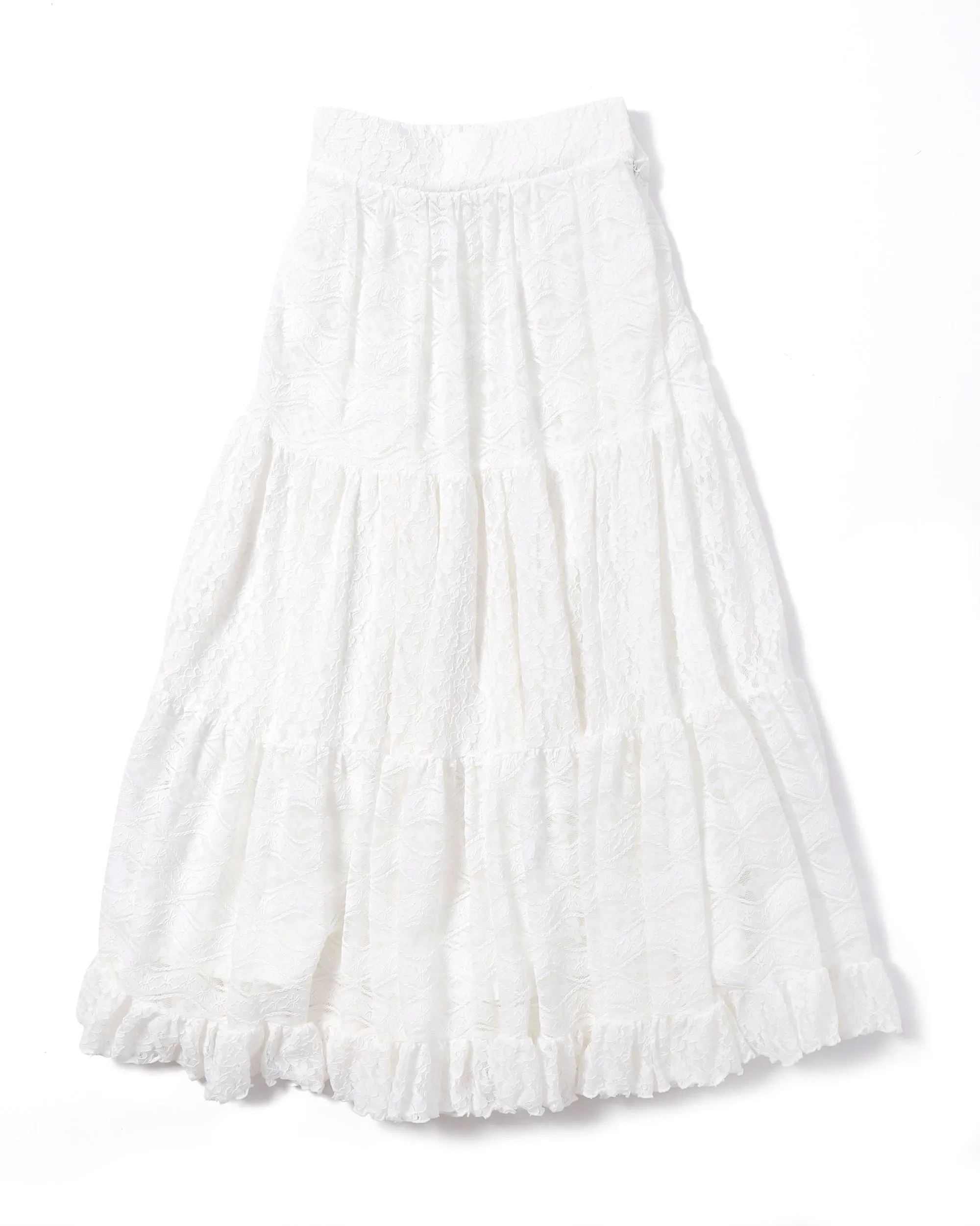 Lace tiered skirts (White)