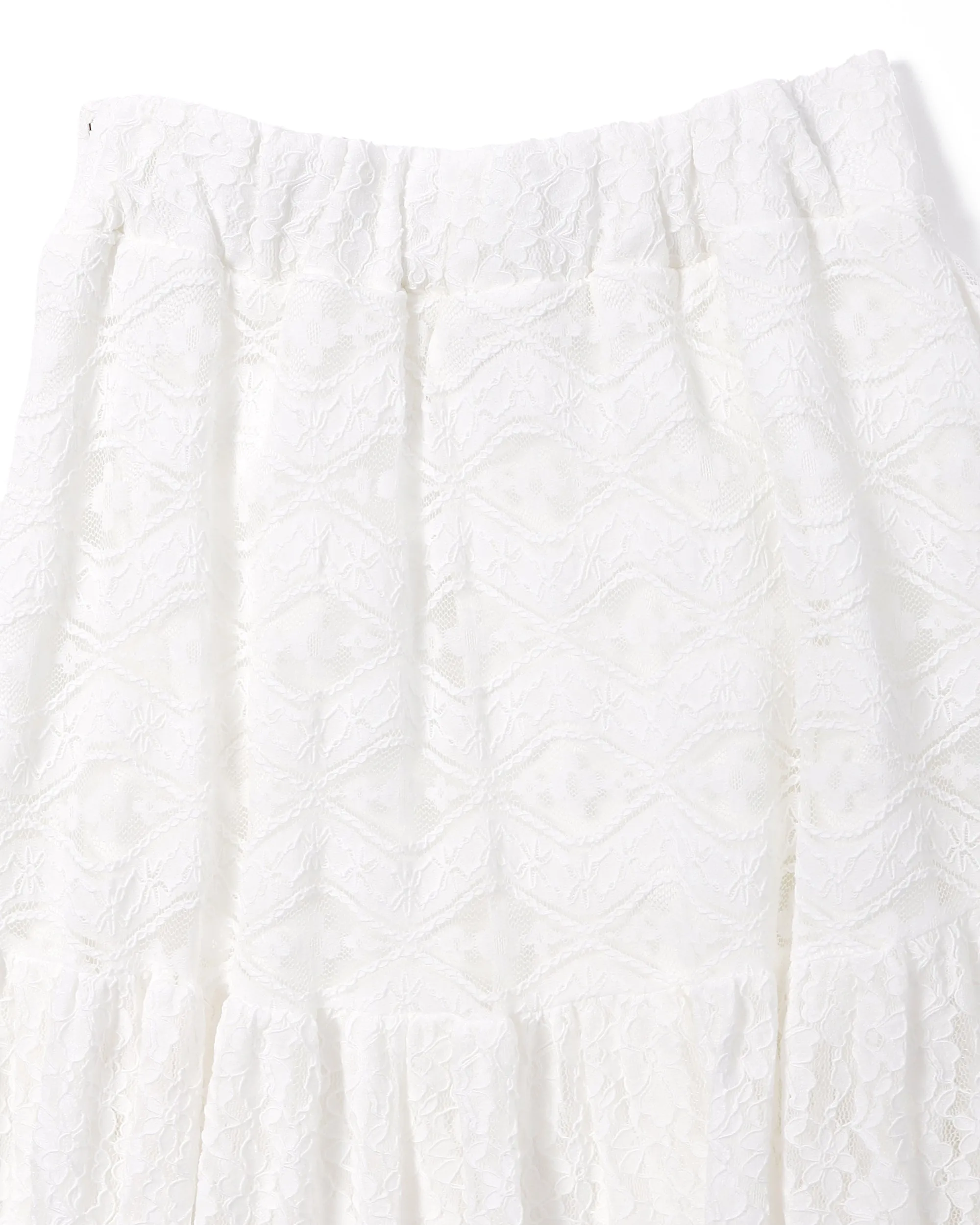 Lace tiered skirts (White)