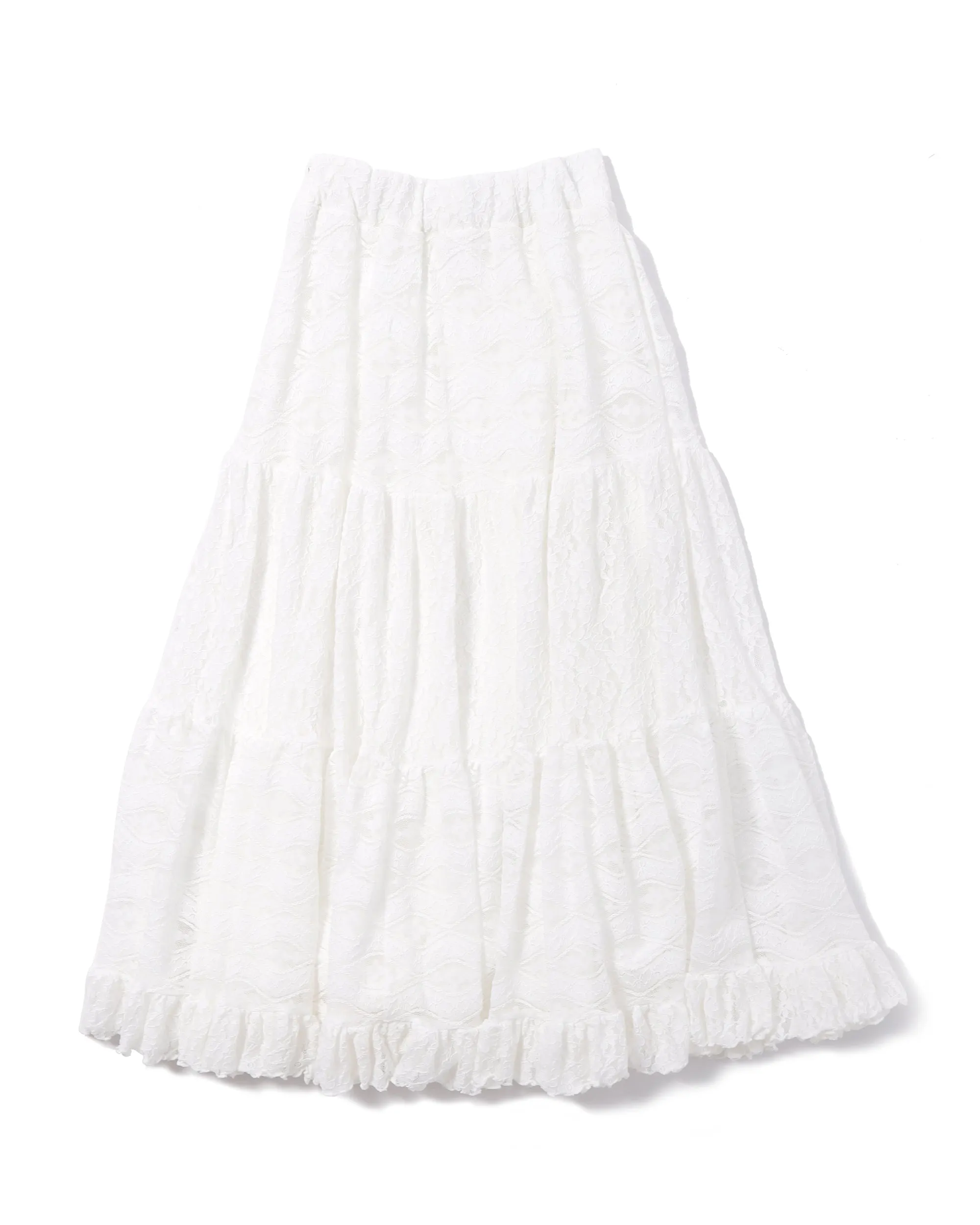 Lace tiered skirts (White)