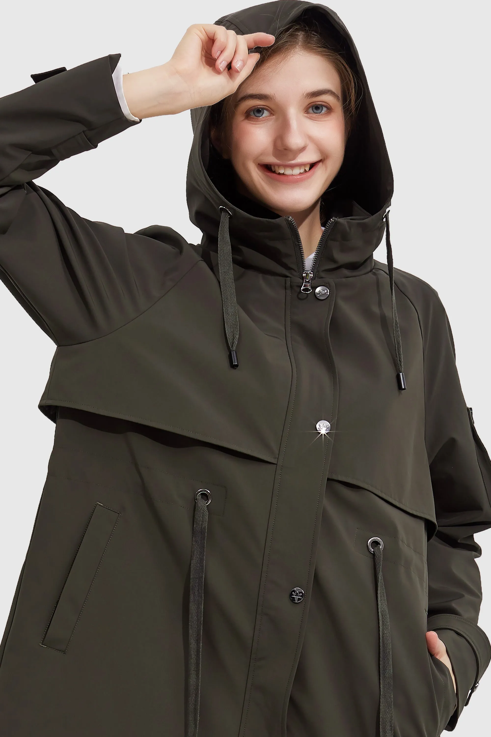 Light Long Hooded Windbreaker