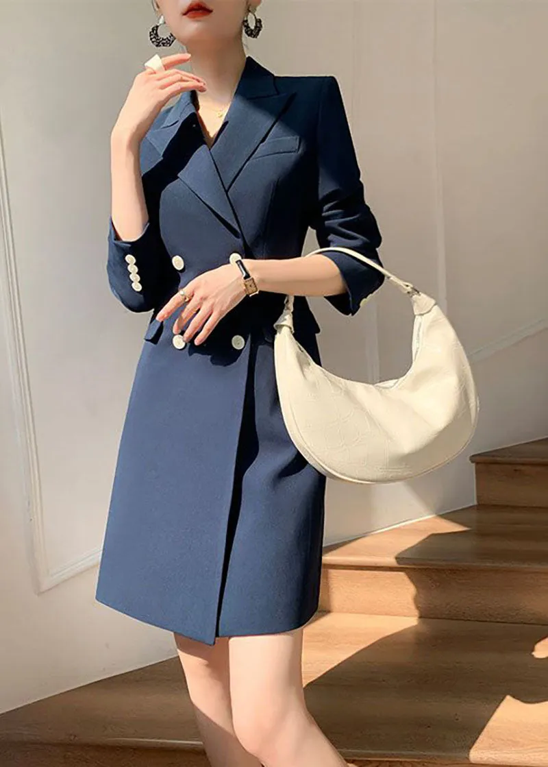 Long Sleeve Double Breasted Blazer Dress