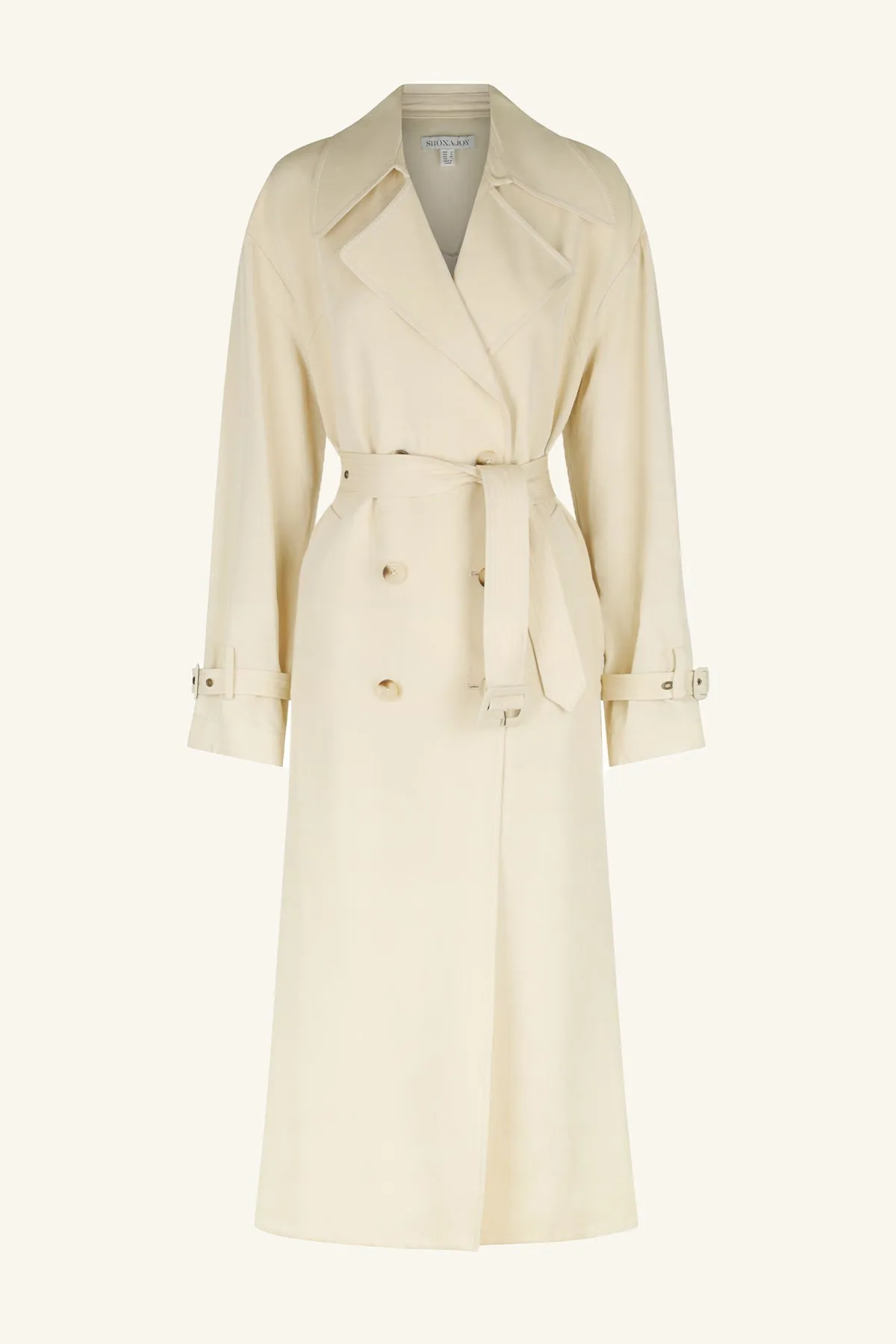 MATILDA LINEN TRENCH COAT - CREMA