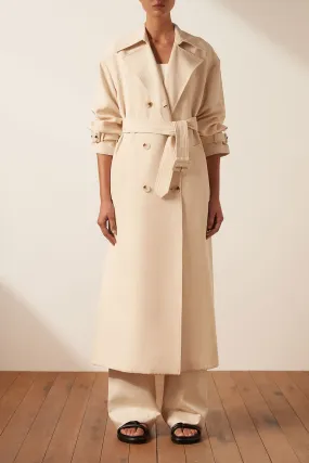 MATILDA LINEN TRENCH COAT - CREMA