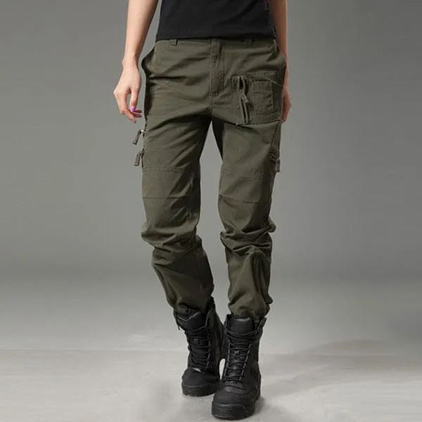 Military StyleMulti-Pocket Women's Cargo Pants