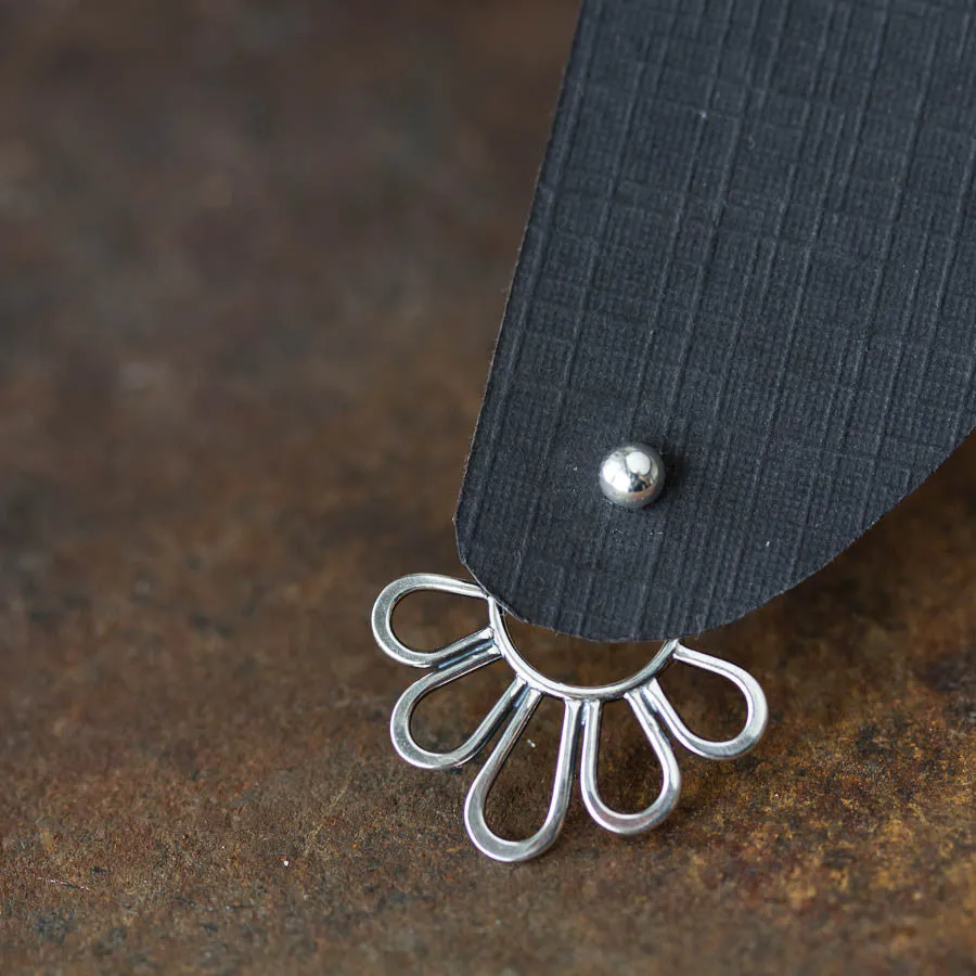 Modern Minimal Silver Petals Ear Jackets, Front And Back Earring Sets