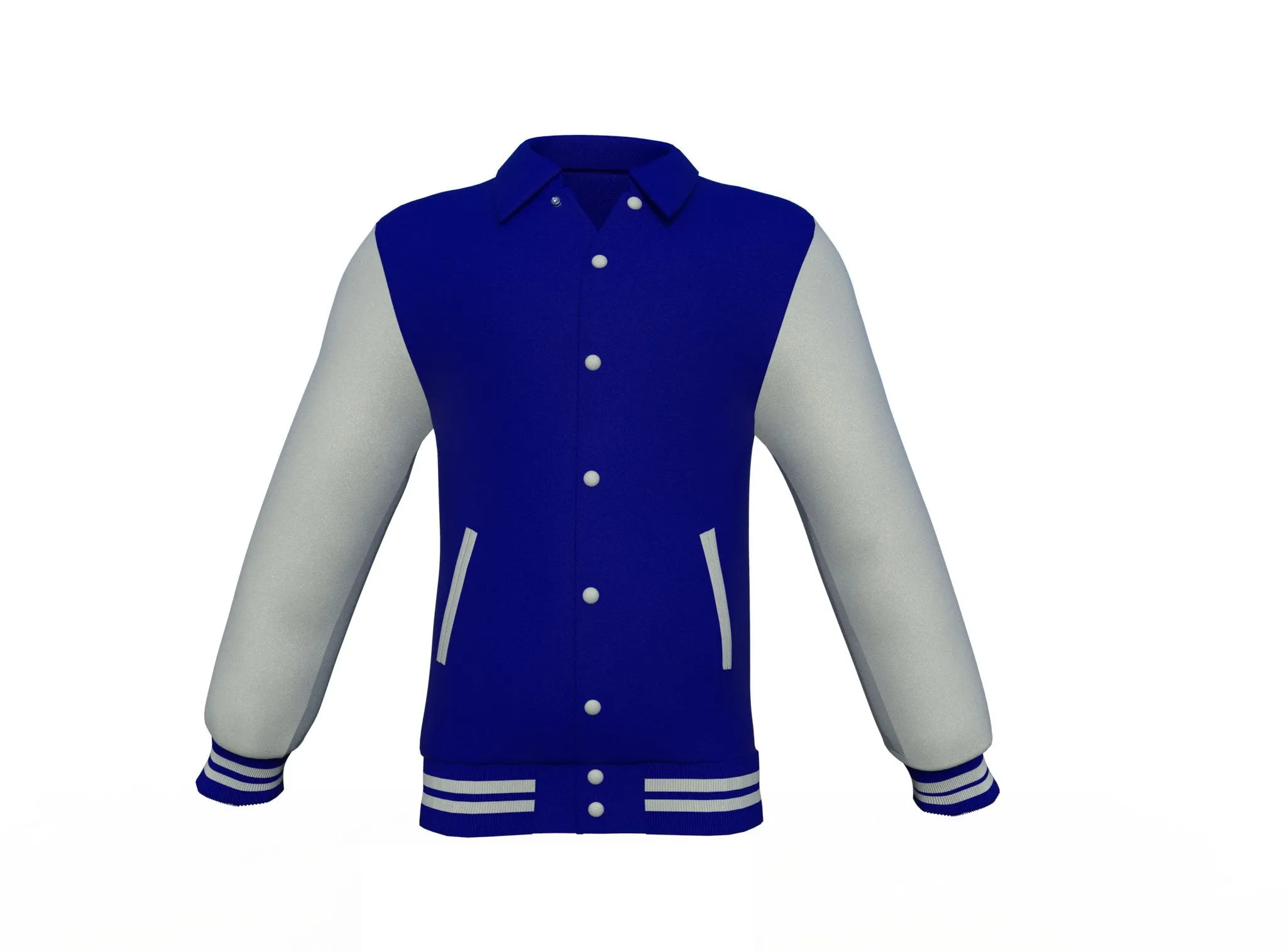 Navy Varsity Letterman Jacket with Grey Sleeves