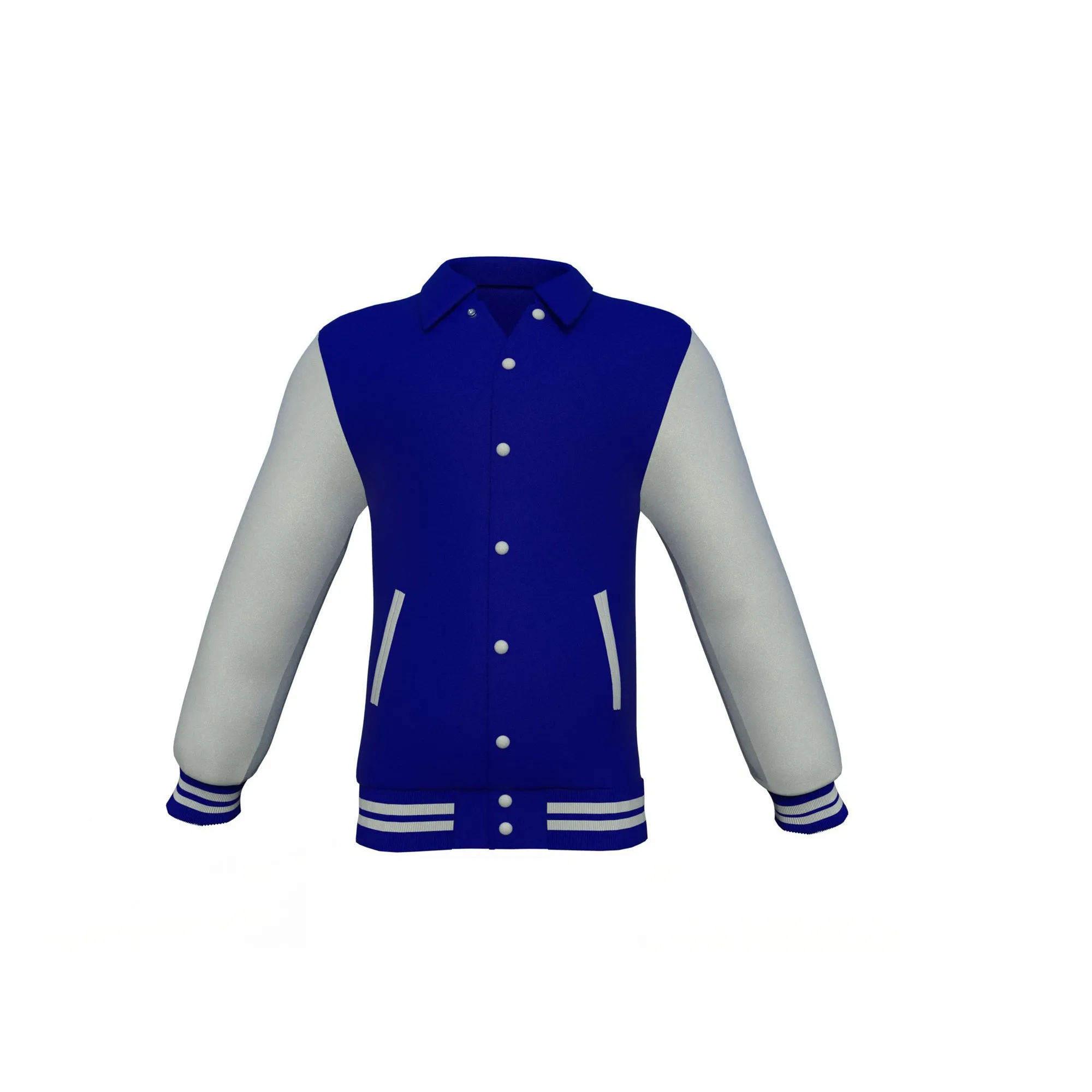 Navy Varsity Letterman Jacket with Grey Sleeves