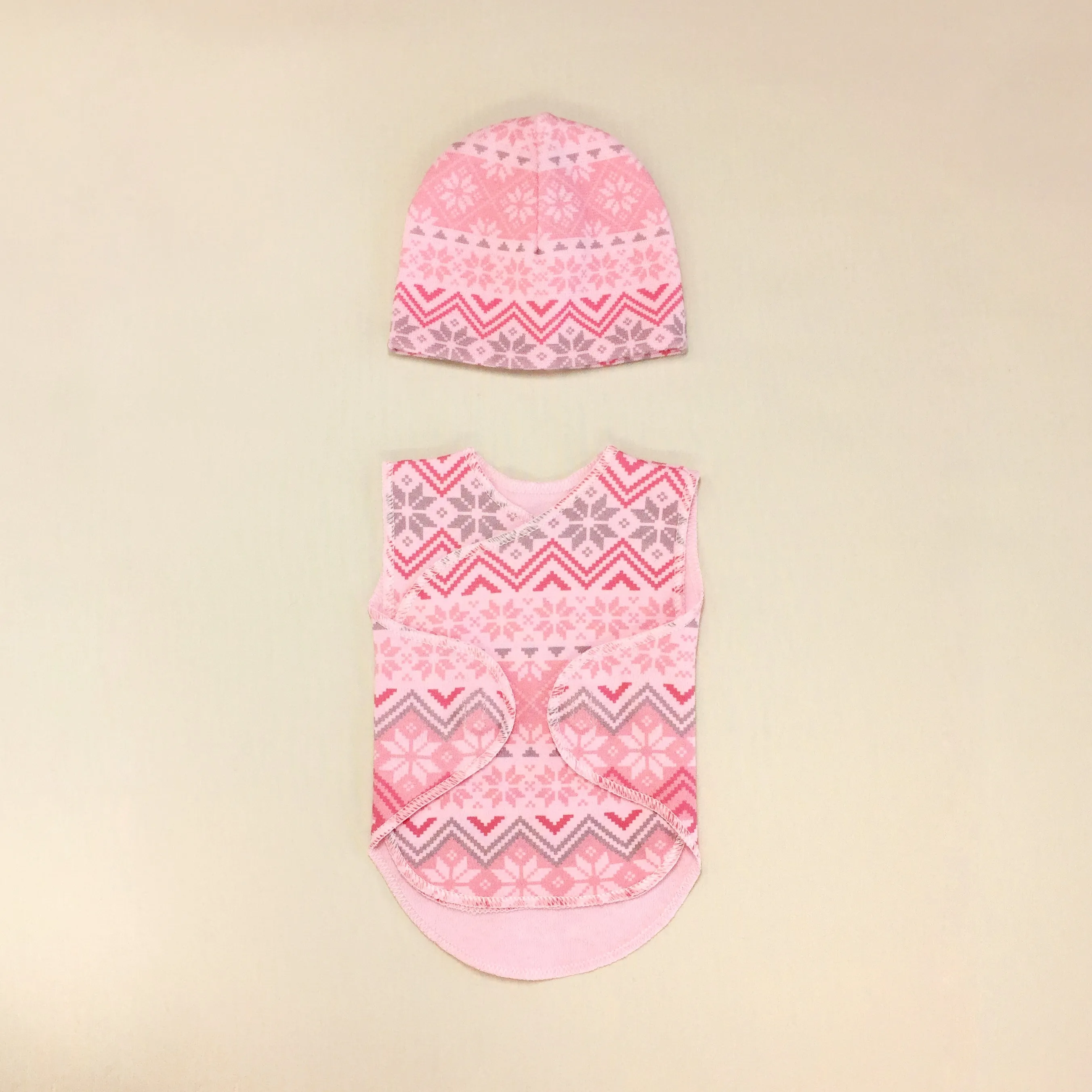 NICU Friendly Wrap Set Pink Nordic