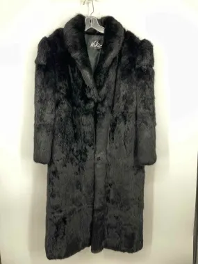 Nikki Size M Black Fur Rabbit Coats Trenchcoat