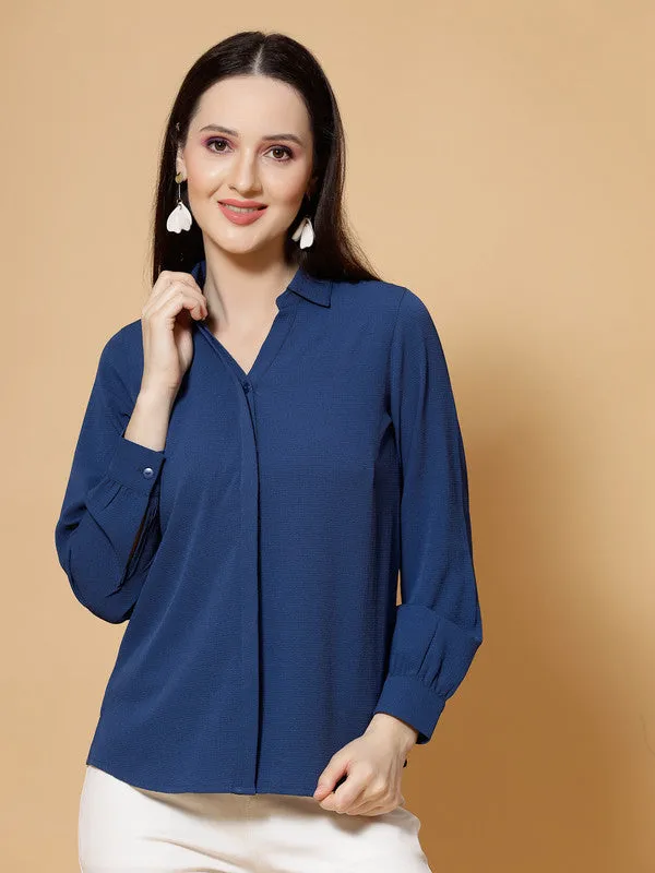 Odour Free Spread Collar Long Sleeves Formal Shirt For Women