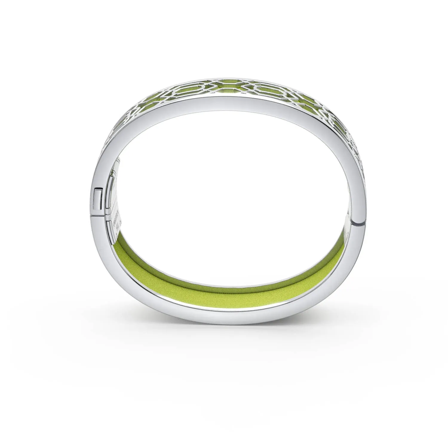 Peranakan Grace Bangle - Pomelo Green - Sterling Silver