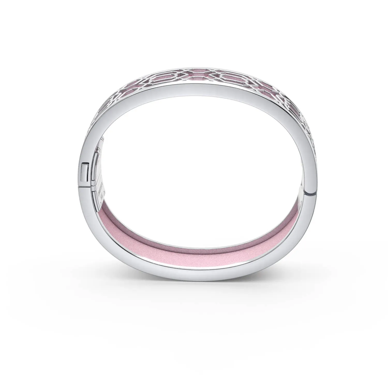 Peranakan Grace Bangle - Shophouse Pink - Sterling Silver