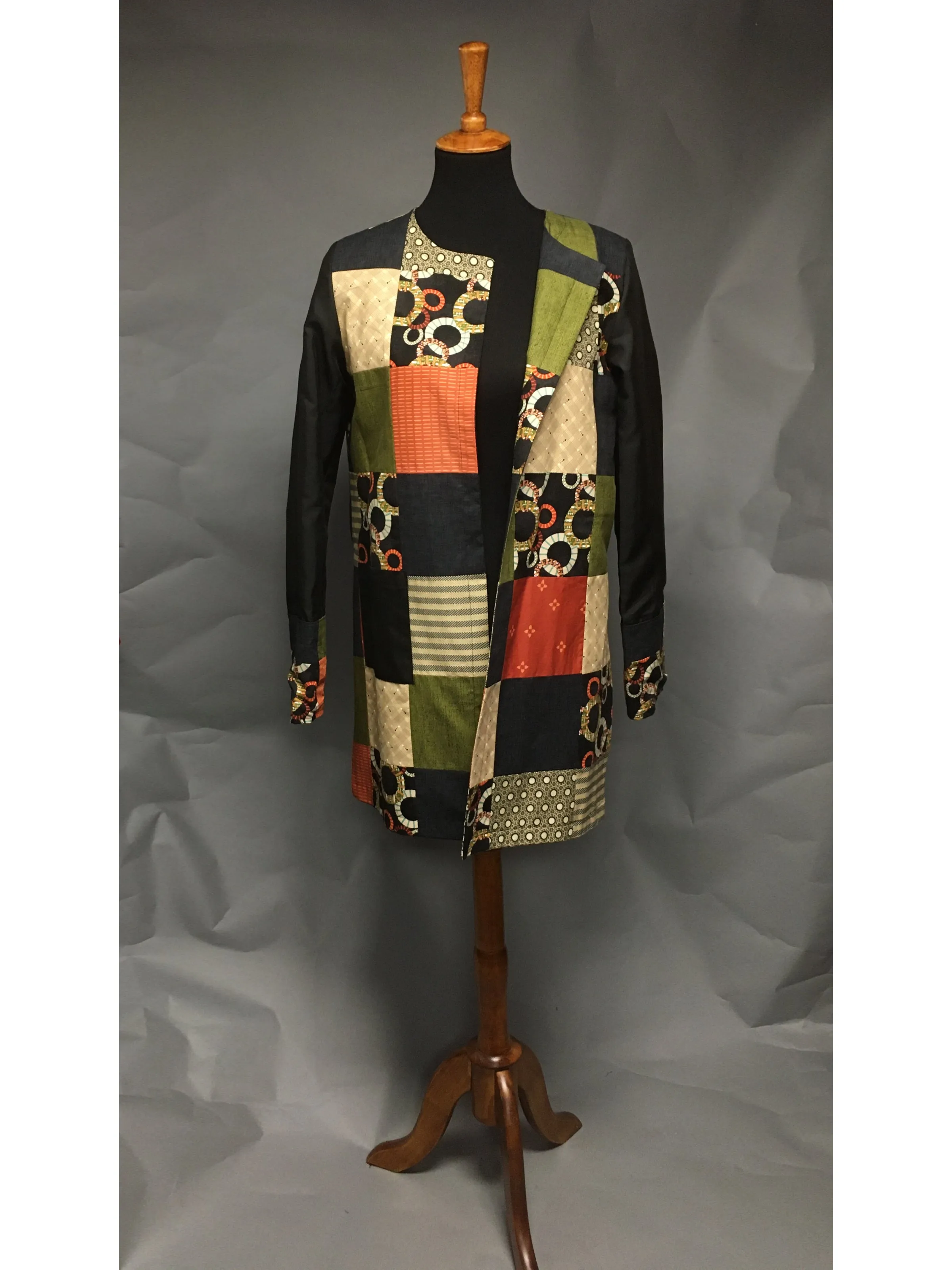 *Pieced Cotton Reversible Coat