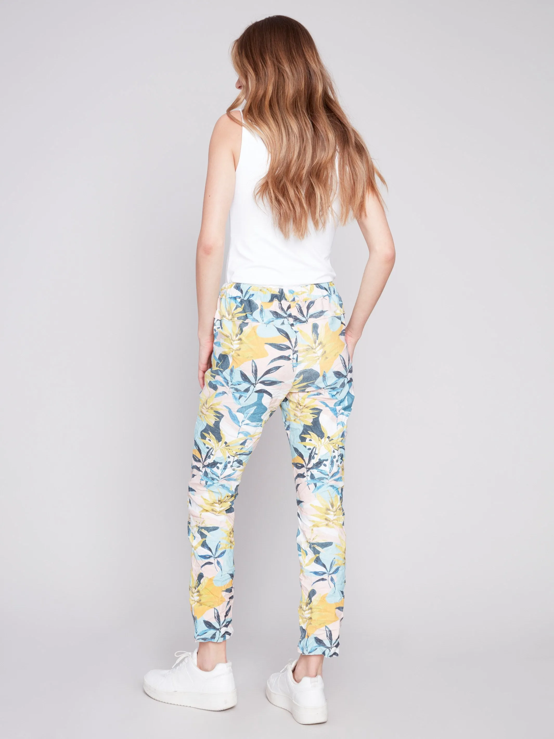 Printed Crinkle Jogger Pants - Resort