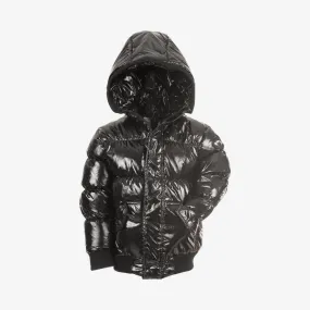 Puffy Coat | Black Glitter